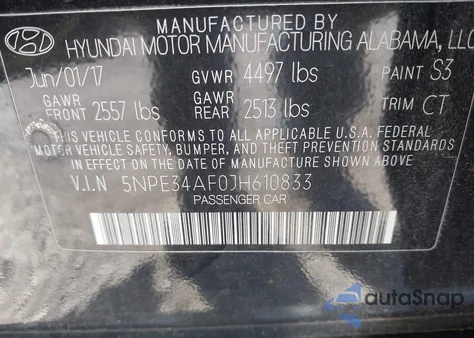 2018 Hyundai Sonata Sel z USA, uszkodzony, nr VIN 5NPE34AF0JH610833